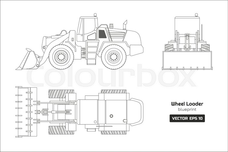 Bulldozer Drawing Side View