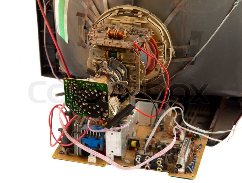 Repair of old TV isolated | Stock image | Colourbox