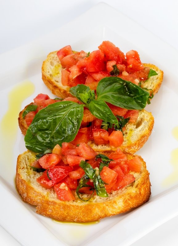 Französisch Toast mit Tomaten italienischen Geröstetes Knoblauchbrot ...