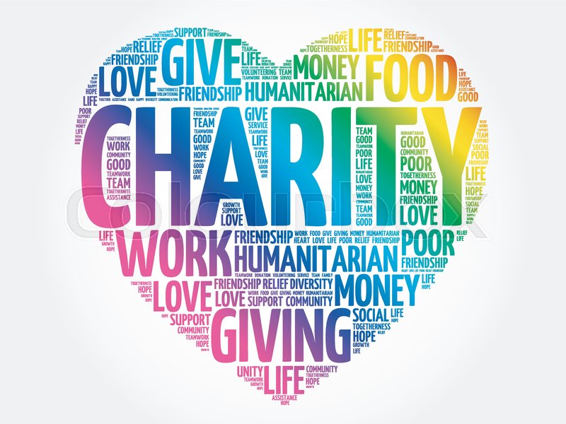 Charity heart word cloud collage, Stock vector Colourbox