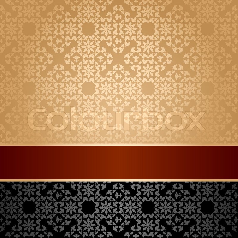 Seamless pattern, floral decorative background, maroon ribbon | Stock