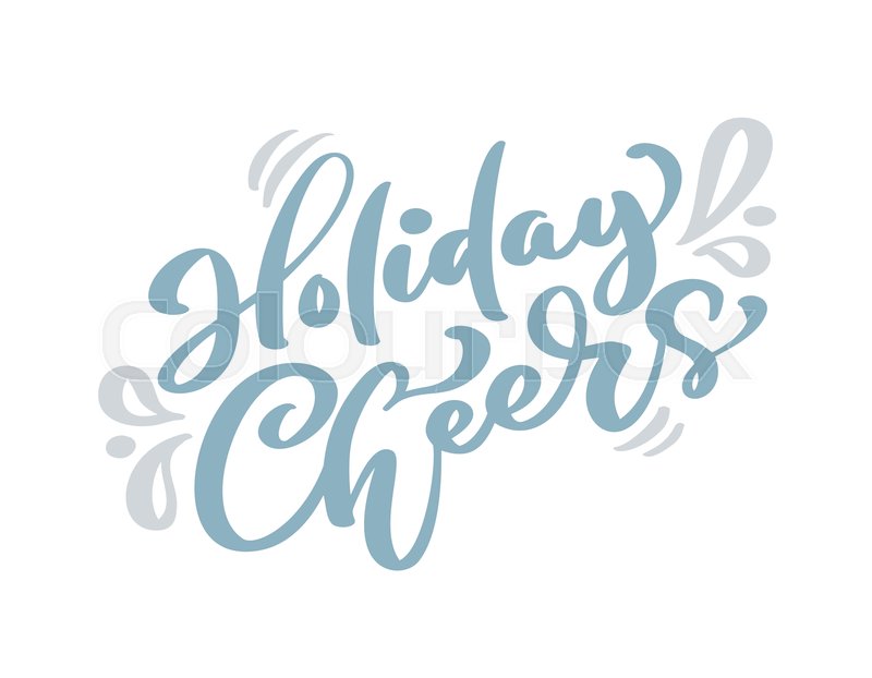 Holiday Cheers Blue Christmas Vintage Stock Vector Colourbox
