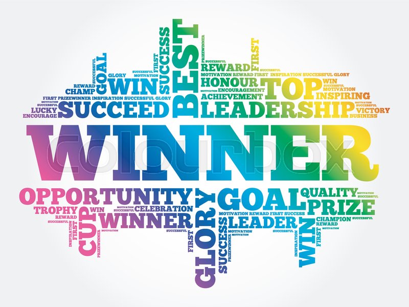 WINNER word cloud collage, business Stock vector Colourbox