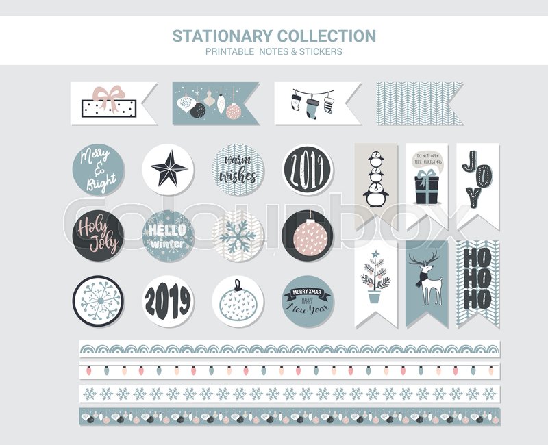 Hipster Contemporary Yr and Merry Xmas Inventory vector photograph relating to Printable Christmas Stationary identified as Hipster Fresh new Calendar year and Merry Xmas Inventory vector