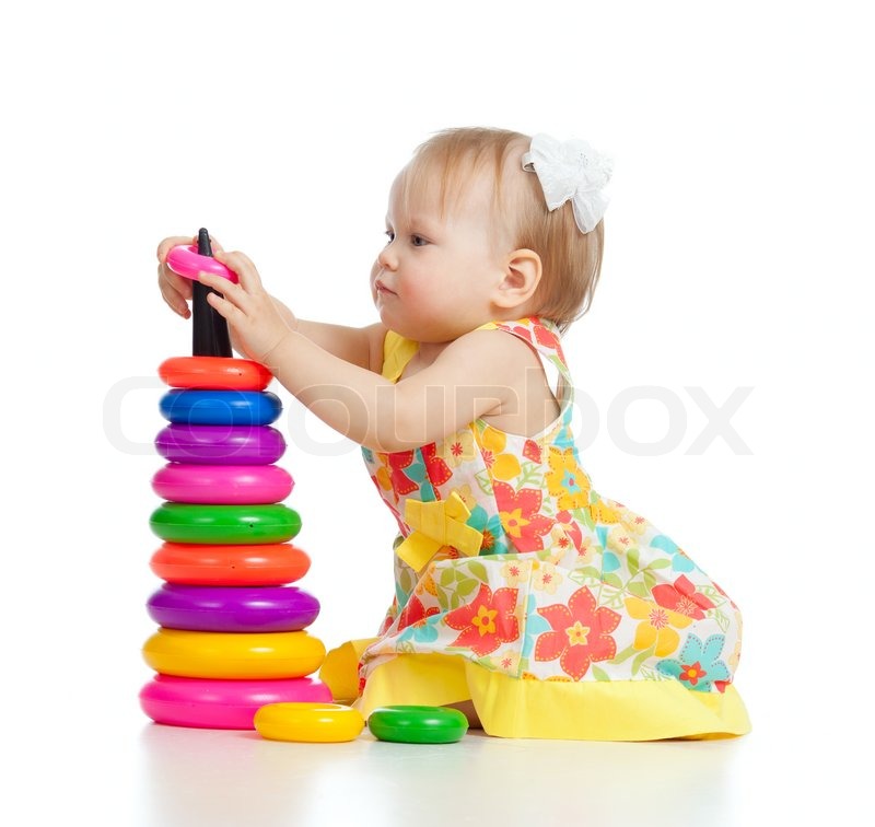 little girls playing with babies