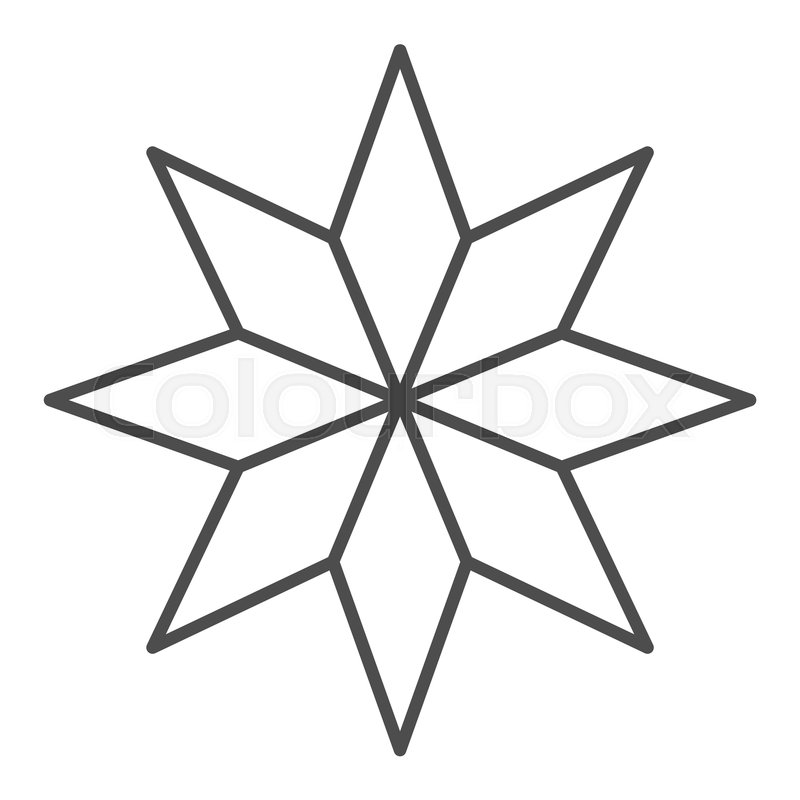 Eight pointed Star Thin Line Icon Stock Vector Colourbox Eight pointed Star Thin Line Icon Stock Vector Colourbox