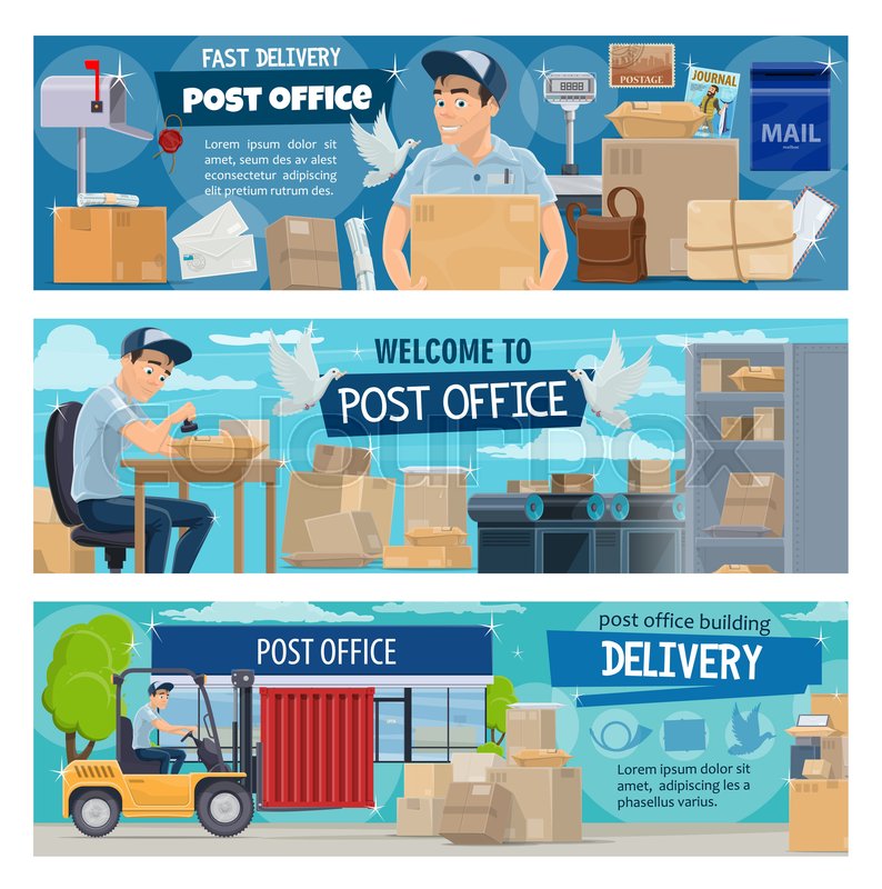Post office, postal delivery service. Stock vector Colourbox