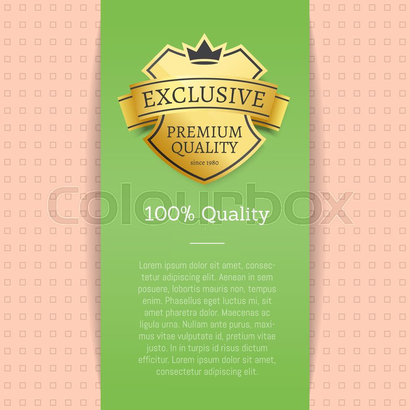 Exclusive Premium Quality Poster Text Stock Vector Colourbox
