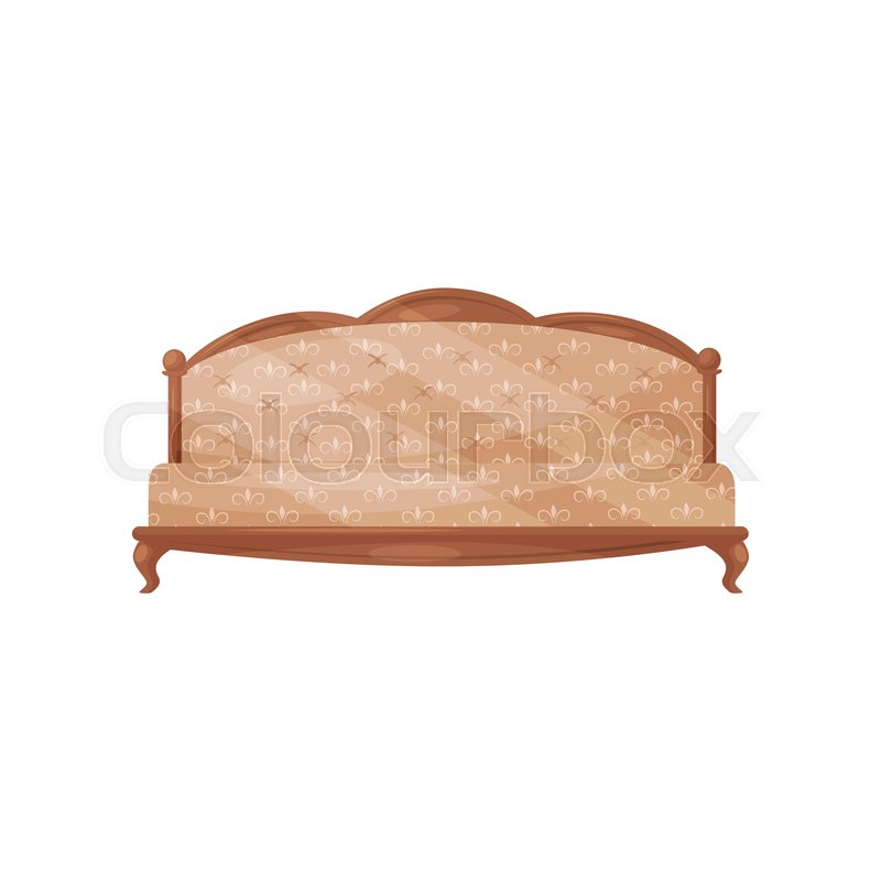 Classic Vintage Sofa Wooden Couch Stock Vector Colourbox