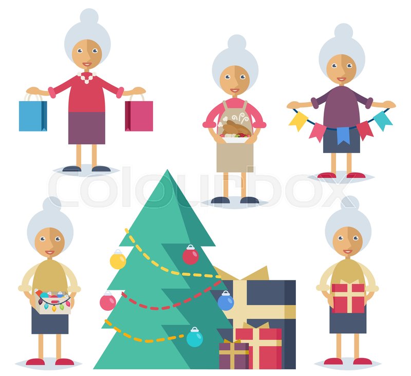 Set Of Characters In Flat Stile An Stock Vector Colourbox