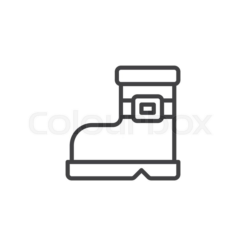 Winter boot outline icon. linear style