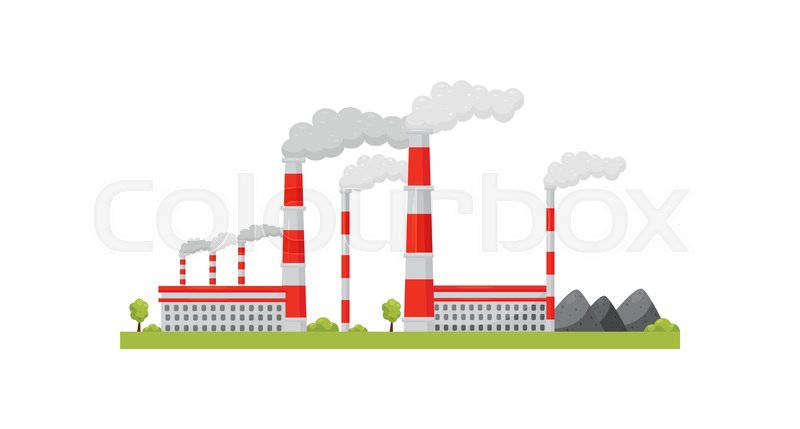 Thermal Power Station Cartoon Stock Vector Colourbox