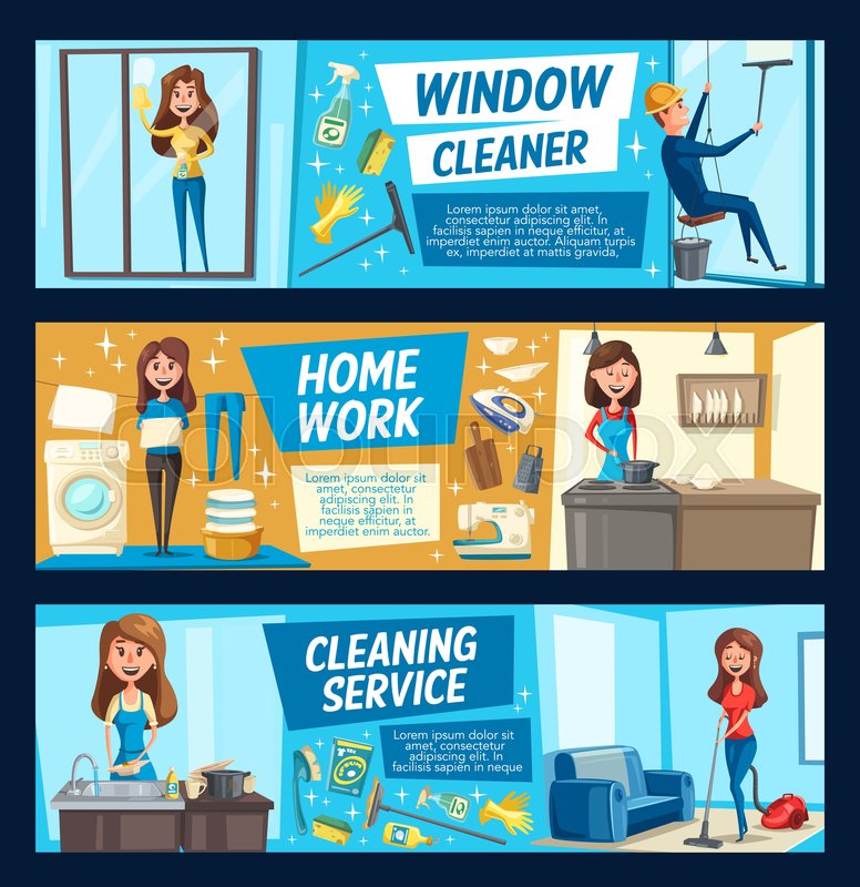 Laundry And Cooking House And Window Stock Vector Colourbox