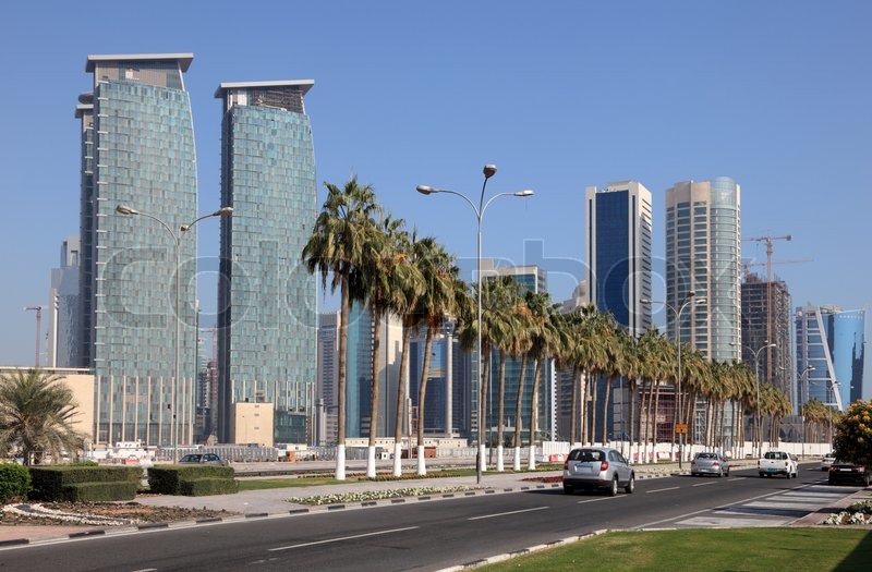 Street in Doha Downtown, Qatar, Middle | Stock Photo | Colourbox