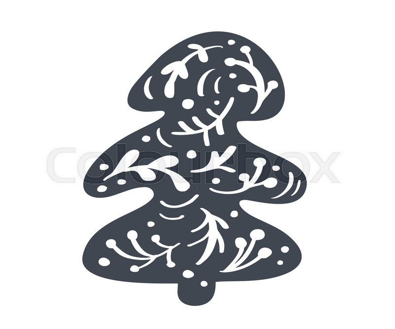 Christmas Tree Scandinavian Vector Stock Vector