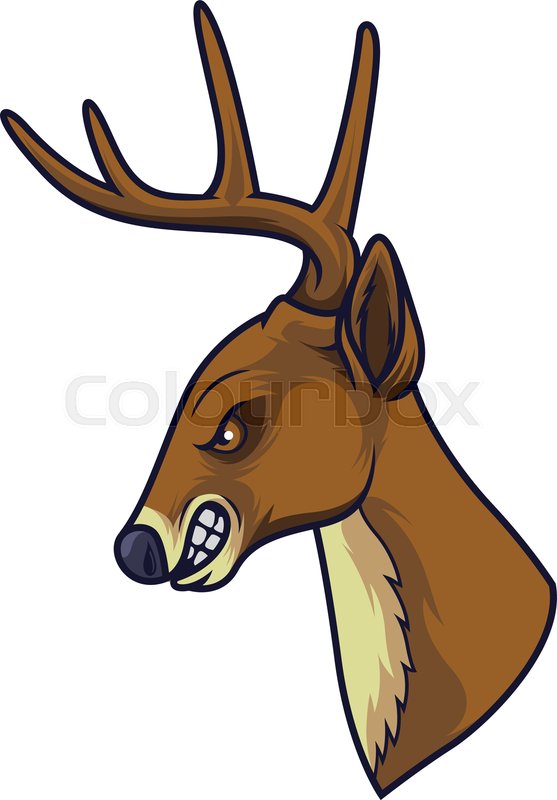 Vector Illustration Of Angry Deer Head Stock Vector Colourbox