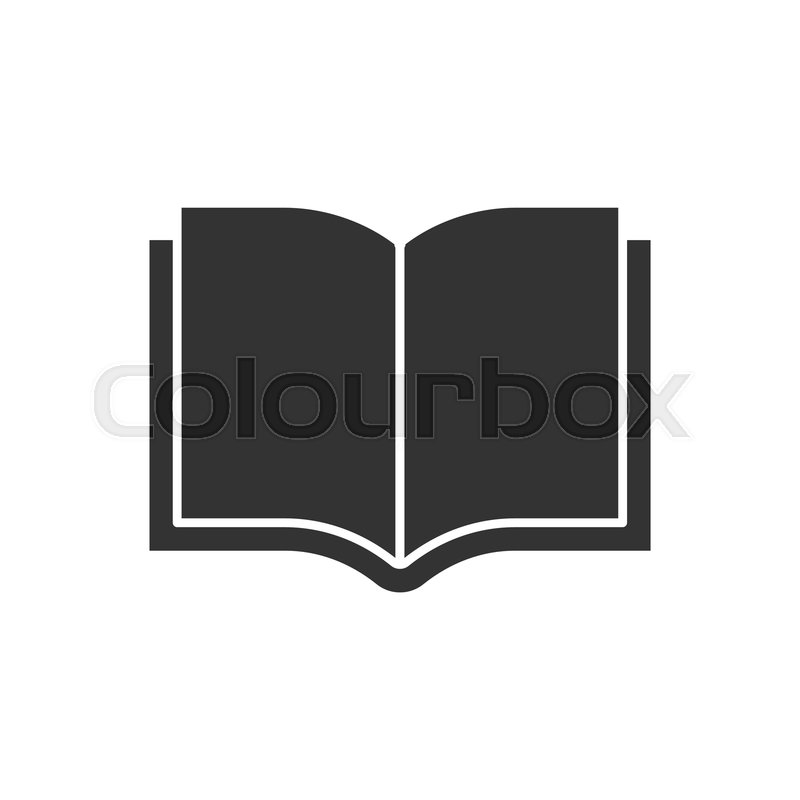 Open book black icon on white Stock vector Colourbox