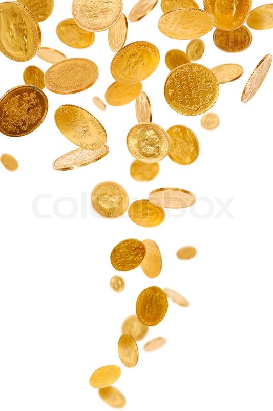 gold coins falling gif