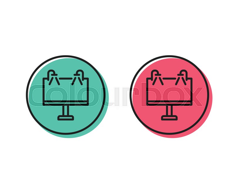 Road Ads Banner Line Icon Stock Vector Colourbox