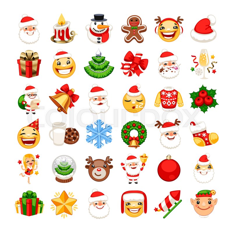 Christmas emojis set. Santa Claus, | Stock vector | Colourbox