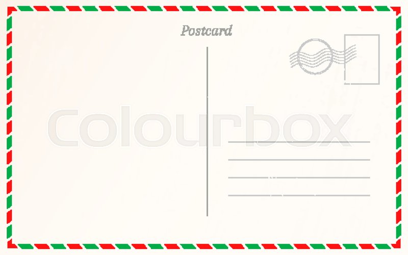 Vintage postcard border design. Travel Stock vector Colourbox