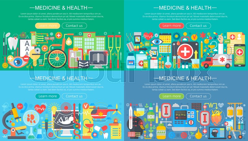 Medicine And Health Horisontal Flat Stock Vector Colourbox