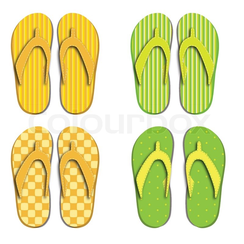 Set flip flops isolated on white ... | Stock vector | Colourbox