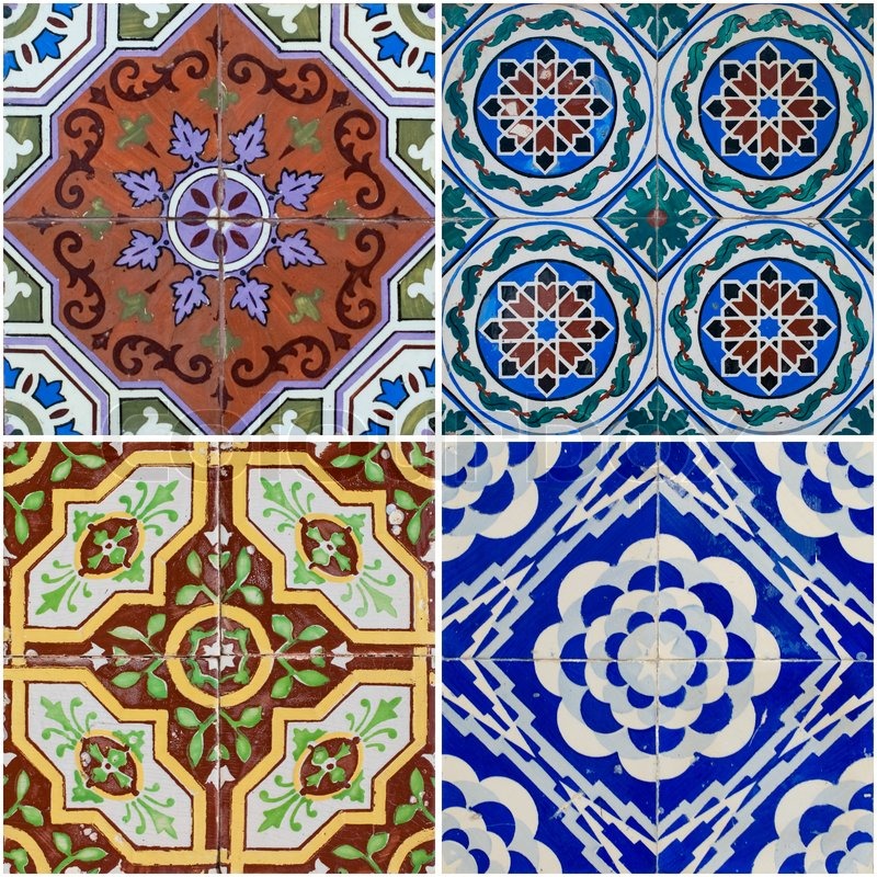 Vintage ceramic tiles Stock image Colourbox