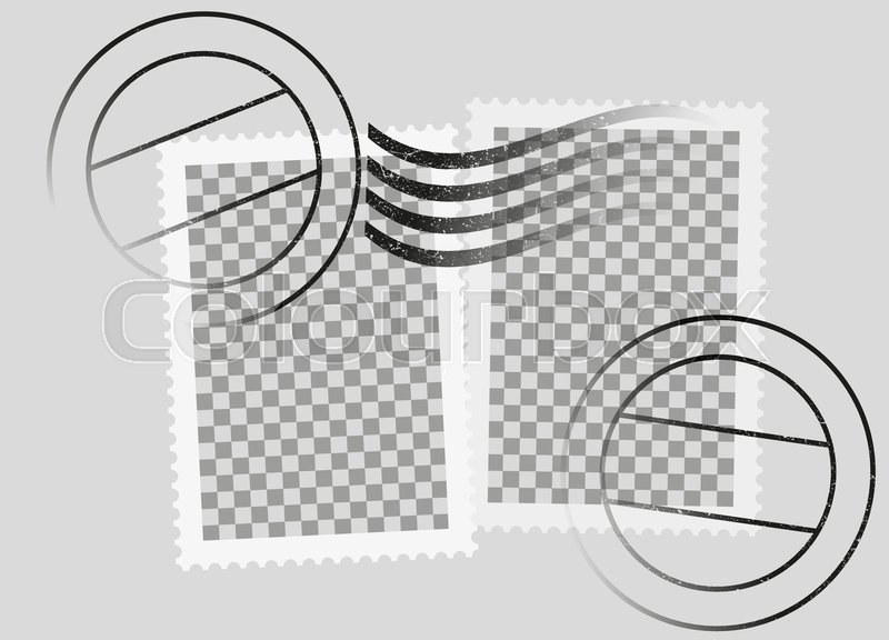 postmarked postage stamps template stock vector stamps template