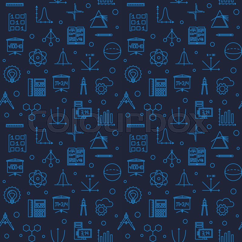 STEM Science vector dark blue seamless ... | Stock vector | Colourbox