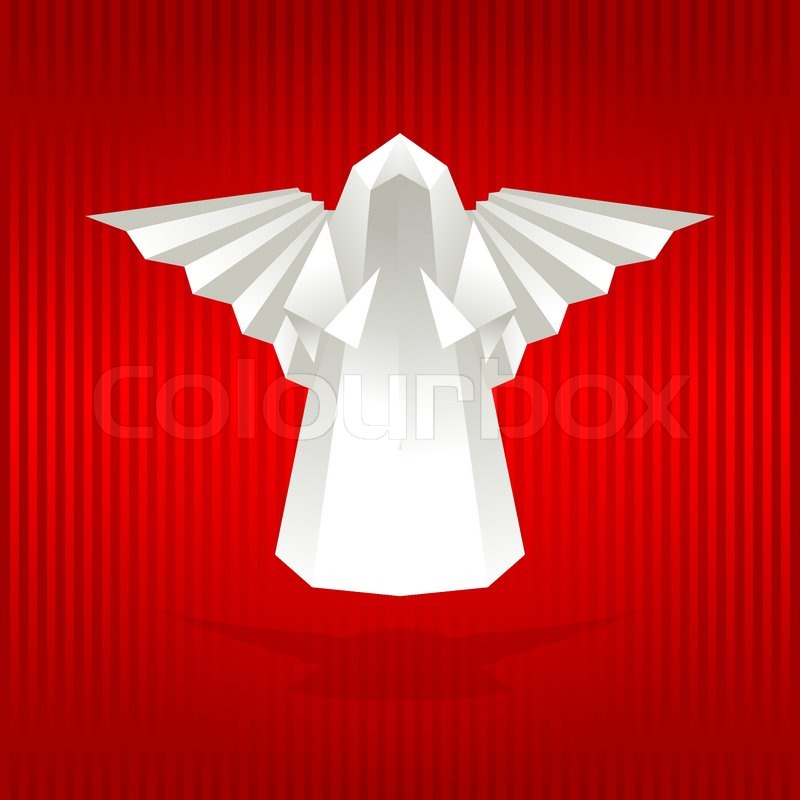 White origami angel Stock Vector Colourbox