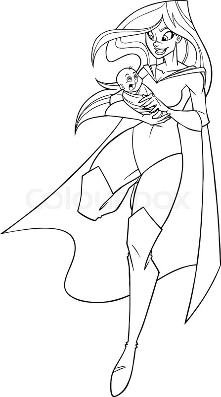 Full Length Line Art Illustration Of Stock Vector Colourbox
