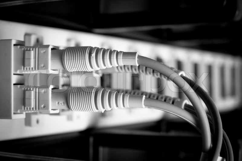 Optic fiber hub Stock image Colourbox