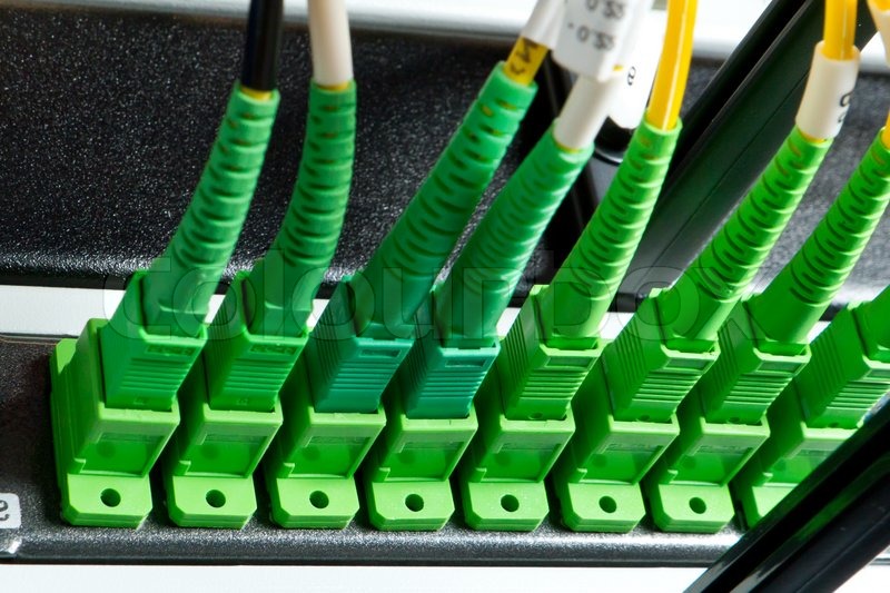 Optic fiber hub Stock image Colourbox