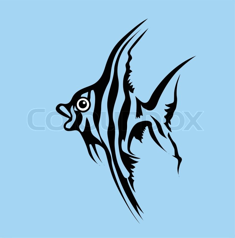 fish silhouette on blue background vector illustration fish silhouette on blue background vector illustration
