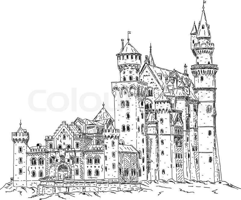 Vector - Schloss Neuschwanstein in Deutschland isoliert ...
