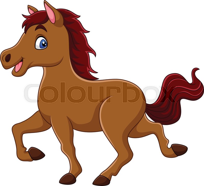 Illustration Of Smiling Horse Cartoon Stock Vector Colourbox