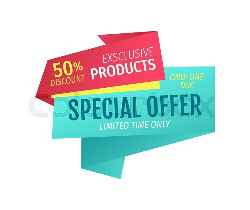 Special Offer Only One Day Banner For Stock Vector Colourbox