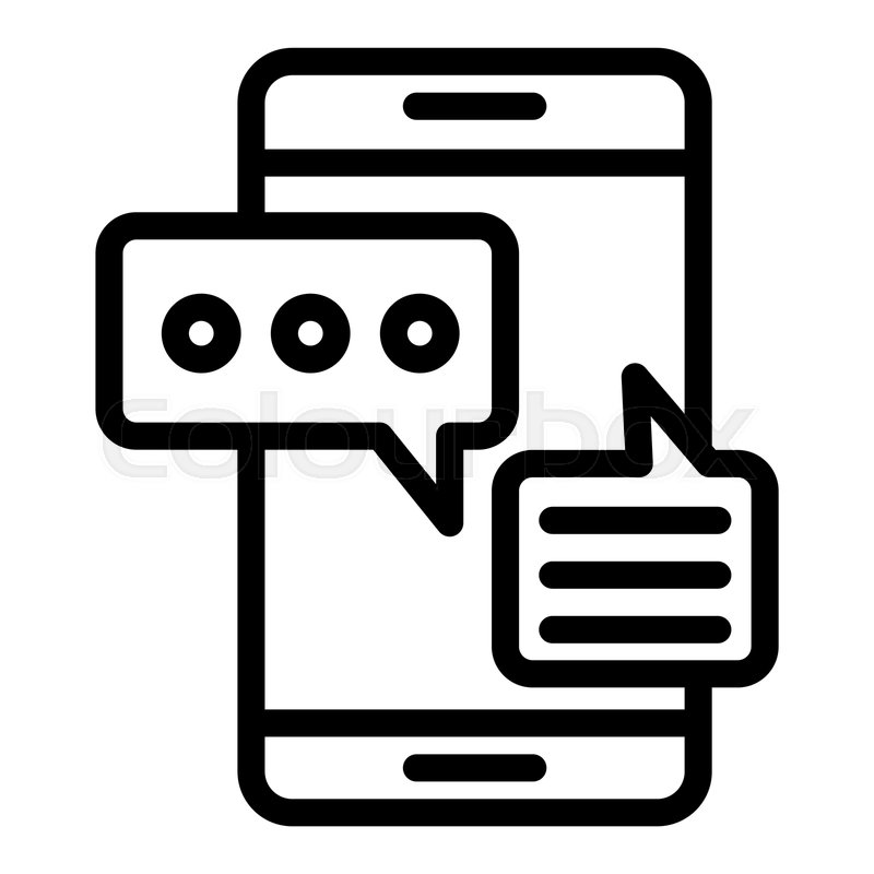 Mobile Chat Line Icon Smartphone And Stock Vector Colourbox