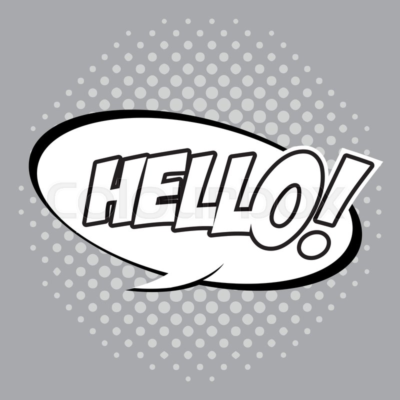 Bubble Pop Art Of Hello Icon Comic Stock Vector Colourbox