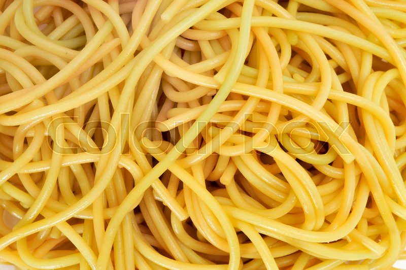 Closeup of a pile of cooked spaghetti | Stock image | Colourbox