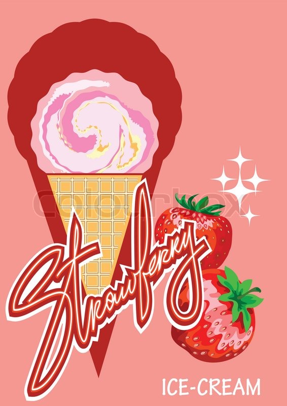 Ice- cream strawberry | Stock-Vektor | Colourbox