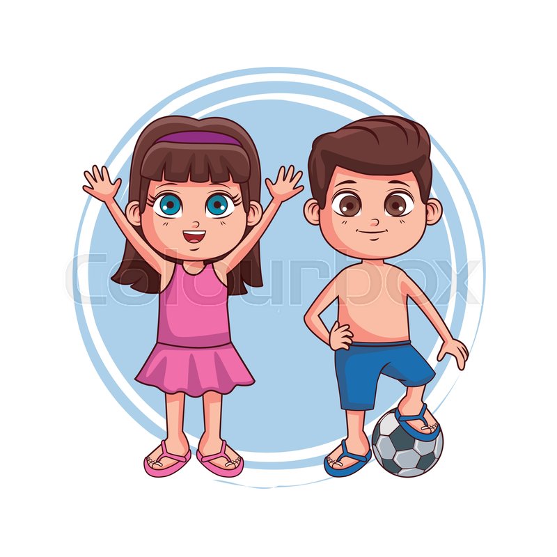Kids at summer with swim suit | Stock vector | Colourbox Kids at summer with swim suit | Stock vector | Colourbox