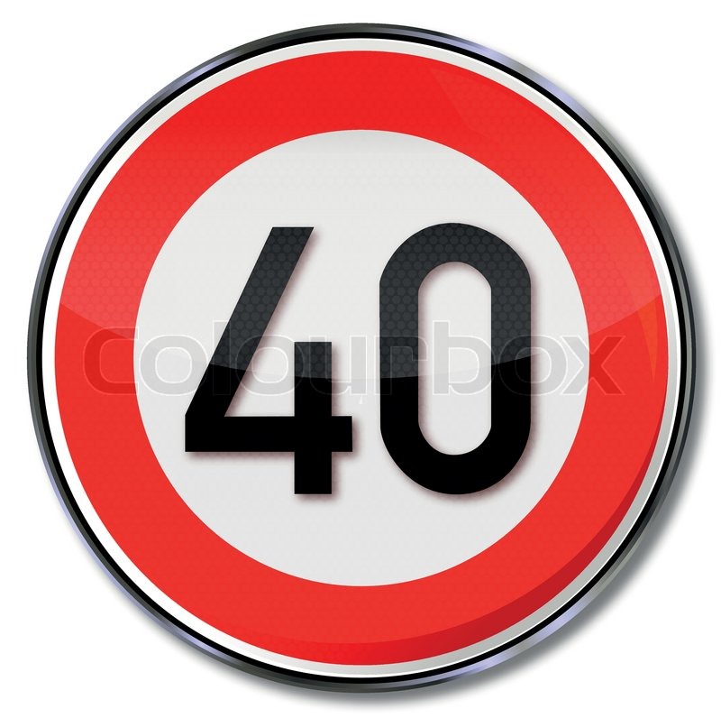 40 kmh speed limit | Stock vector | Colourbox