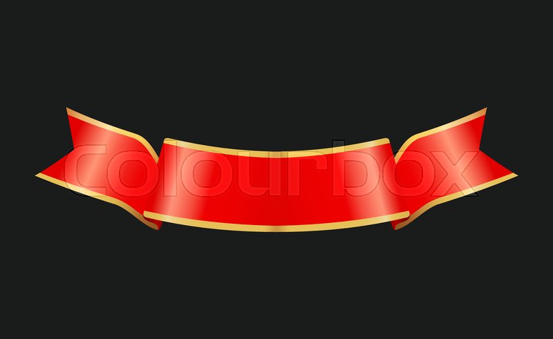 Ribbon Red Curved Stripe Blank Banner Stock Vector Colourbox