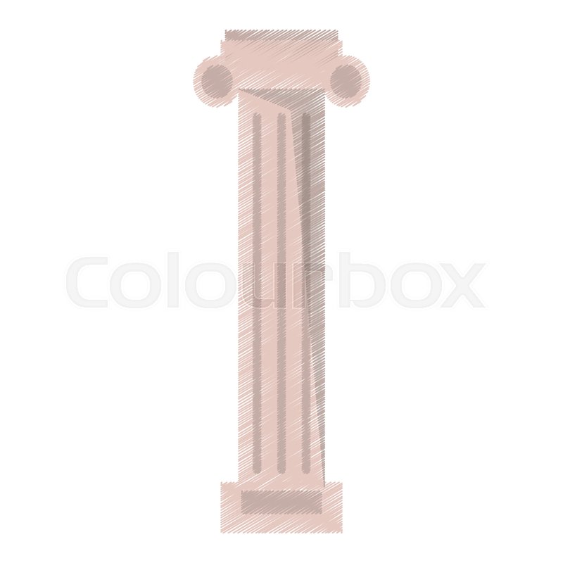 Drawing Pilaster Column Structure Stock Vector Colourbox