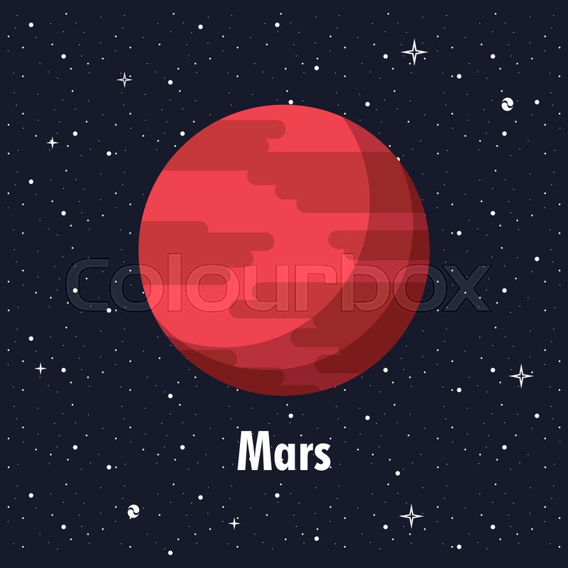 Mars in the space vector illustration ... | Stock vector | Colourbox