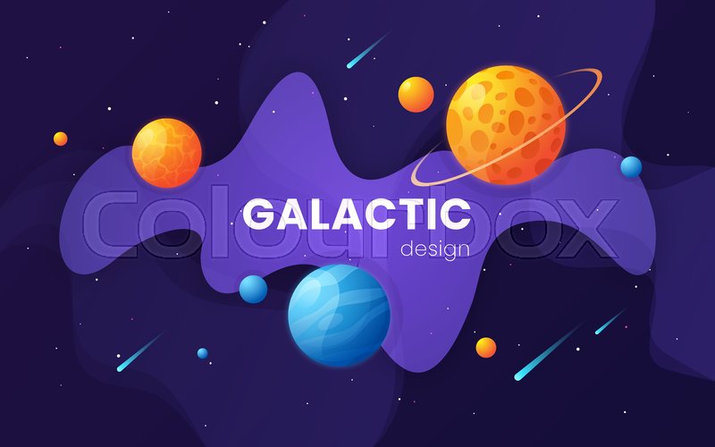 Cartoon Galaxy Futuristic Outer Space Stock Vector Colourbox