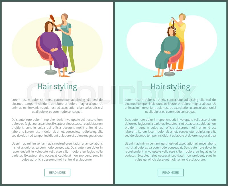 Hair Styling Web Posters Stylist Stock Vector Colourbox