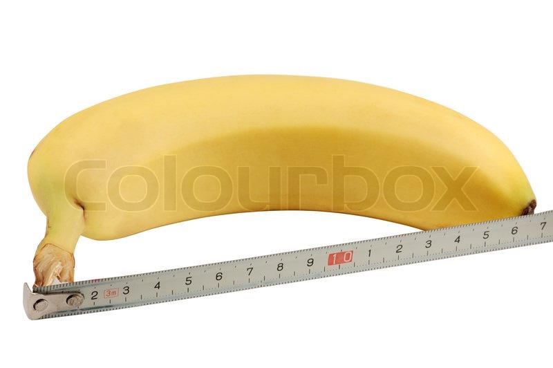 Banana and its size with a measuring ... | Stock image | Colourbox